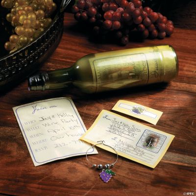 12 Wine Party Invitations In A Bottle