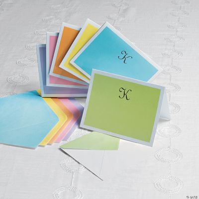Personalized Monogrammed Pastel Colors Notecards
