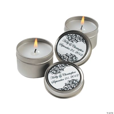 Personalized Black And White Candle Tins