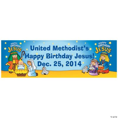 Happy Birthday Jesus Nativity Banner - Medium