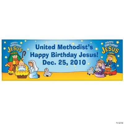 Happy Birthday Jesus Nativity Banner - Large
