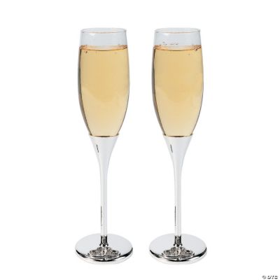 Personalized Floating Crystals Wedding Flutes