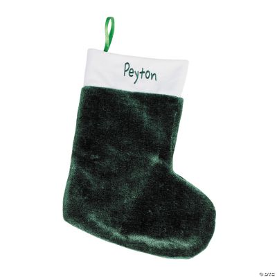 Personalized Plush Christmas Stocking - Hunter Green