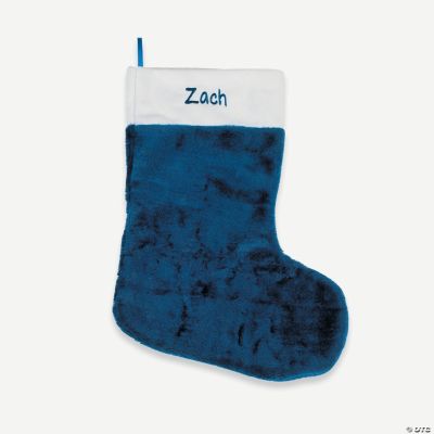 Personalized Plush Christmas Stocking - Navy