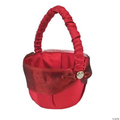 Red On Red Wedding Flower Girl Basket