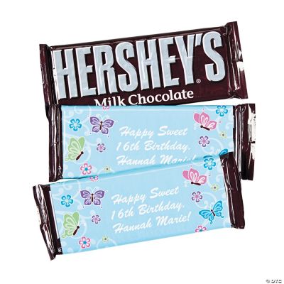 Personalized Aqua All Aflutter Candy Bars