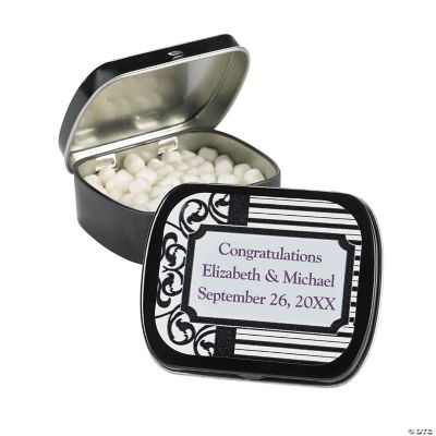 Personalized Black & White Mint Tins