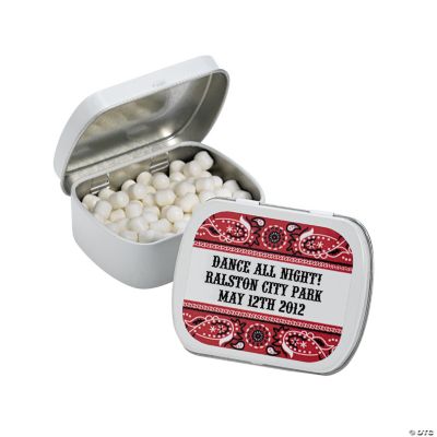 24 Personalized Red Wild West Mint Tins