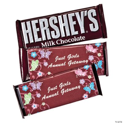 12 Personalized Brown All Aflutter Candy Bar Wrappers