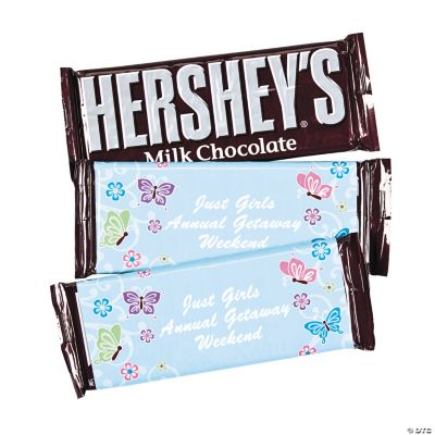 12 Personalized Aqua All Aflutter Candy Bar Wrappers