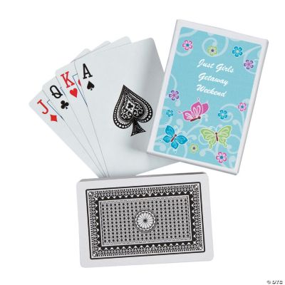 12 Personalized All Aflutter Aqua Playing Cards