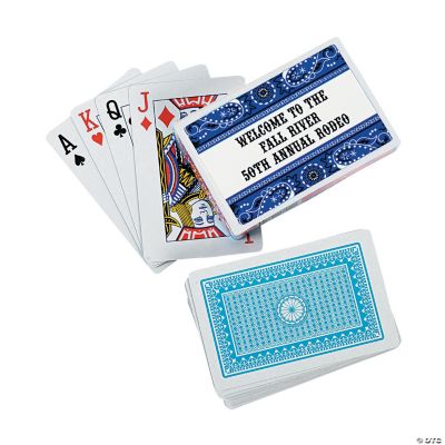 12 Personalized Blue Wild West Playing Card Decks