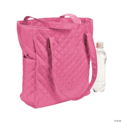 Personalized Pink Quilted Tote Bag