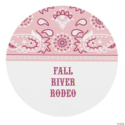 Personalized Pink Wild West Favor Stickers