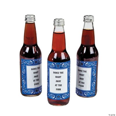 Personalized Blue Wild West Bottle Labels