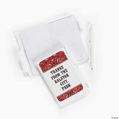 Personalized Red Wild West Notepad Cases With Pen