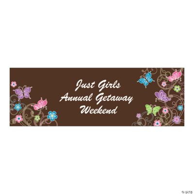 Personalized Large All Aflutter Brown Banner