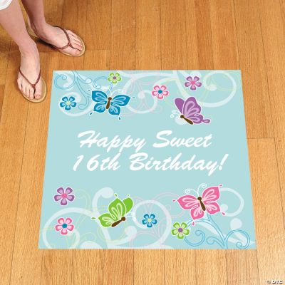 Personalized All Aflutter Aqua Floor Cling