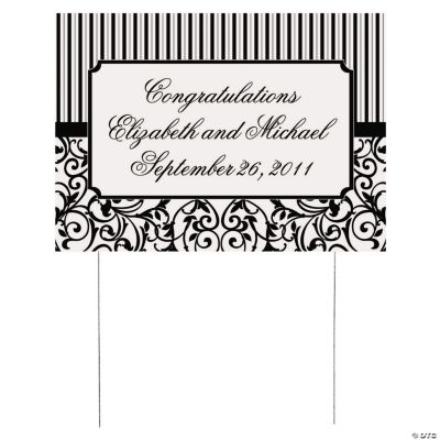 Personalized Classic Black & White Yard Sign