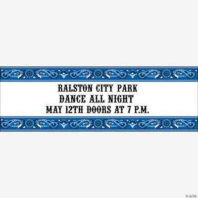 Personalized Blue Wild West Banner - Small