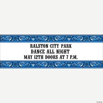Personalized Blue Wild West Banner - Medium