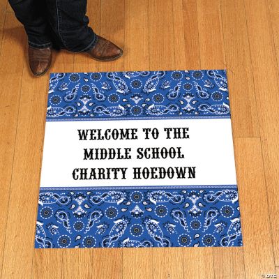 Personalized Blue Wild West Floor Cling