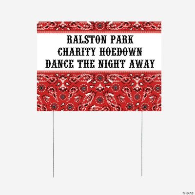 Personalized Red Wild West Yard Sign