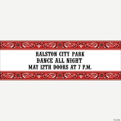 Personalized Red Wild West Banner - Small