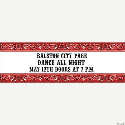 Personalized Red Wild West Banner - Medium