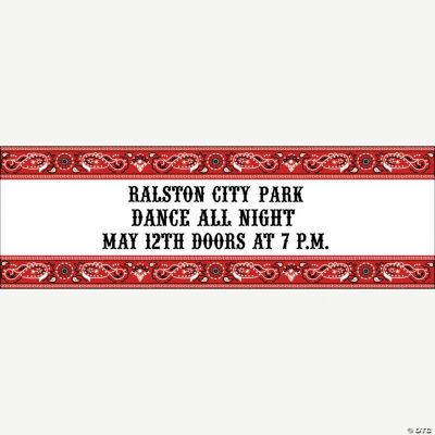 Personalized Red Wild West Banner - Large