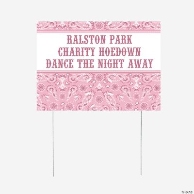Personalized Pink Wild West Yard Sign