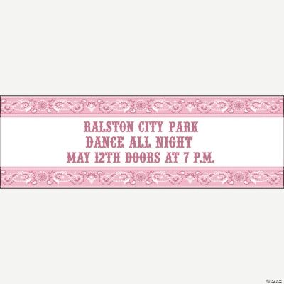 Personalized Pink Wild West Banner - Medium