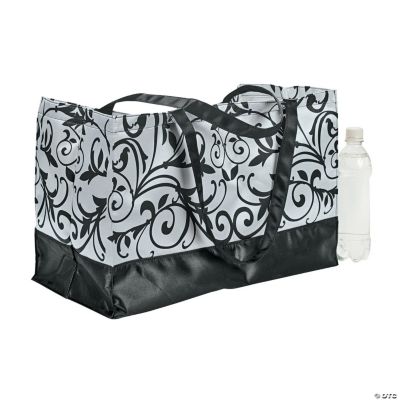 Black & White Damask Tote Bag