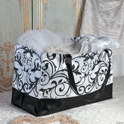 Black & White Damask Tote Bag Oriental Trading