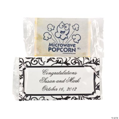 Personalized Black & White Microwave Popcorn