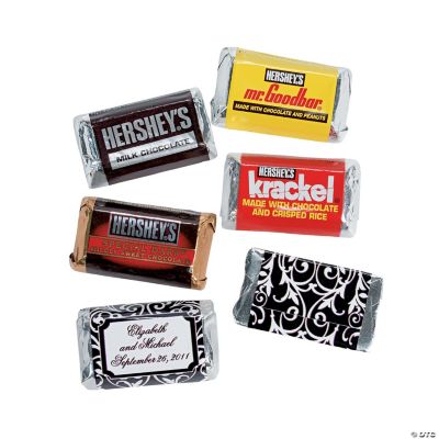 Personalized Classic Black & White Mini Candy Bars