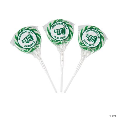 Personalized Green School Spirit Swirl Pops
