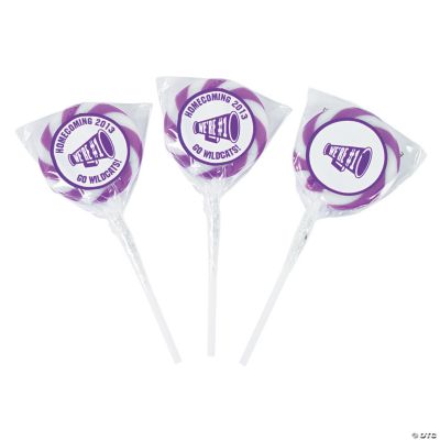 Personalized School Spirit Swirl Pops - Purple