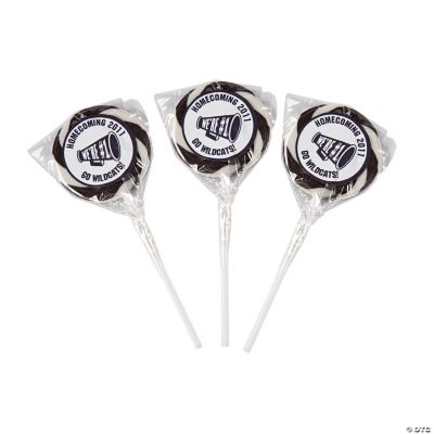 Personalized Black School Spirit Swirl Pops