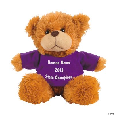 Personalized Plush Bear With Purple T-Shirt