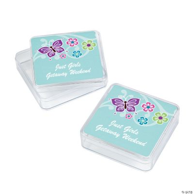 12 Personalized All Aflutter Aqua Favor Boxes