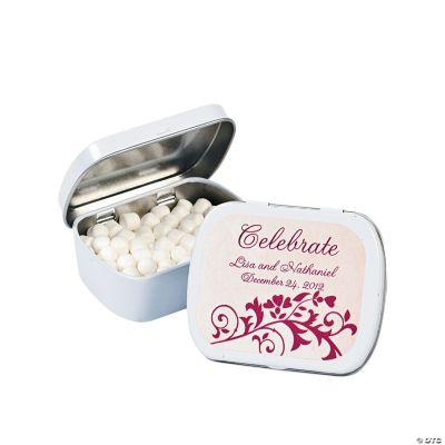 Personalized Red On Red Wedding Mint Tins