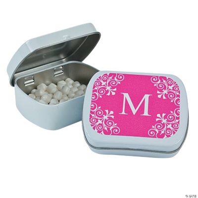 Personalized Hot Pink Monogram Mint Tins