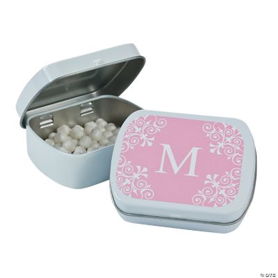 Personalized Light Pink Monogram Mint Tins