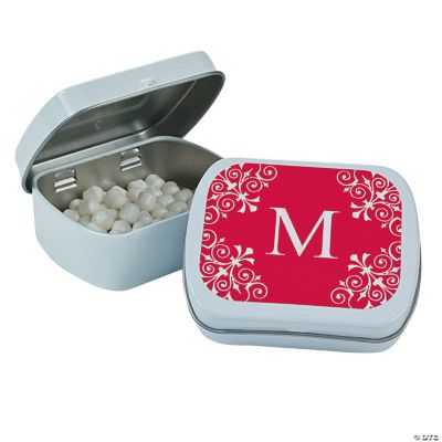 Personalized Red Monogram Mint Tins