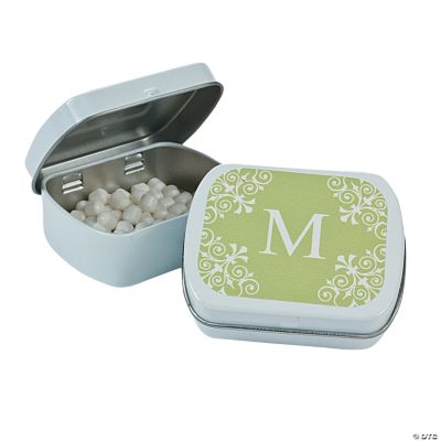 Personalized Lime Green Monogram Mint Tins