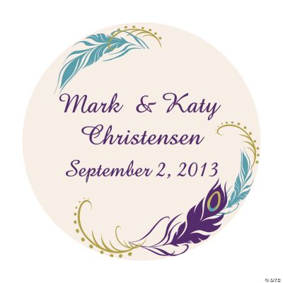 Personalized Peacock Wedding Envelope Seals