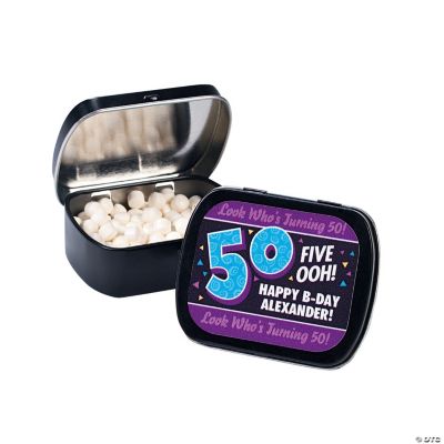 Personalized “Look Who's Turning 50!” Tins With Mints