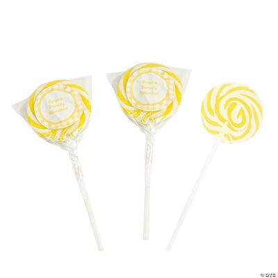 Personalized Yellow Gingham Swirl Pops