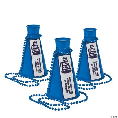 Personalized Blue Team Spirit Megaphone Necklaces